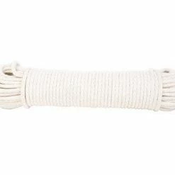 Mibro Baron Solid Braid Cotton/Poly Sash Cord 1/4 Inch x 100 Foot - Natural -52800 - Rope