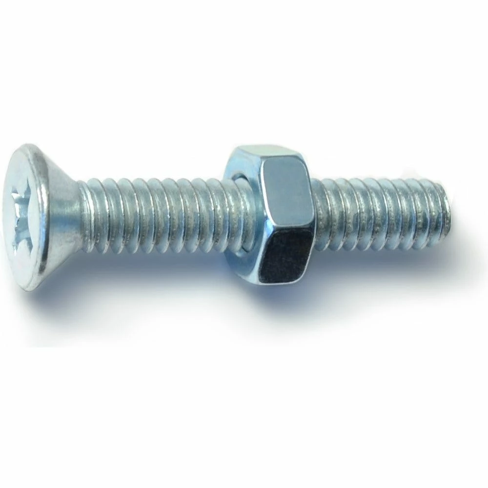 Midwest Fastener 1/4"-20 x 1-1/2" Phillips Flat Head Machine Screws w/ Nuts - 24035 - Bolts