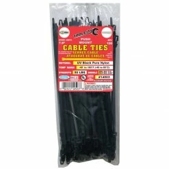 Tool City Black 7.9" 50 lbs. Tensile Push Mount Cable Ties, 100 Piece - 14503 - Fasteners, Clamps & Vices