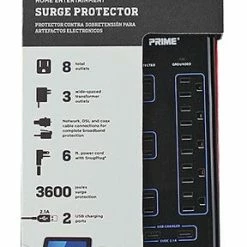 Prime 8-Outlet Surge Protector Strip - PB523118 - Extension Cords & Power Strips