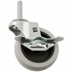 Waxman 3 inch Dyna Tread Whl-Stem With Brake - 4031355T - Casters