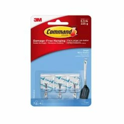 Command™ Small Clear Wire Hooks, 3 Small Wire Hooks, 4 Clear Strips 17067CLR-ES - Miscellaneous Hardware