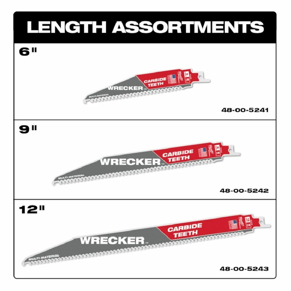 Milwaukee The Wrecker™ 6 TPI SAWZALL® Blades with Carbide Teeth, 1 Pack - 48-00-5242 - Blades & Knives - Image 3