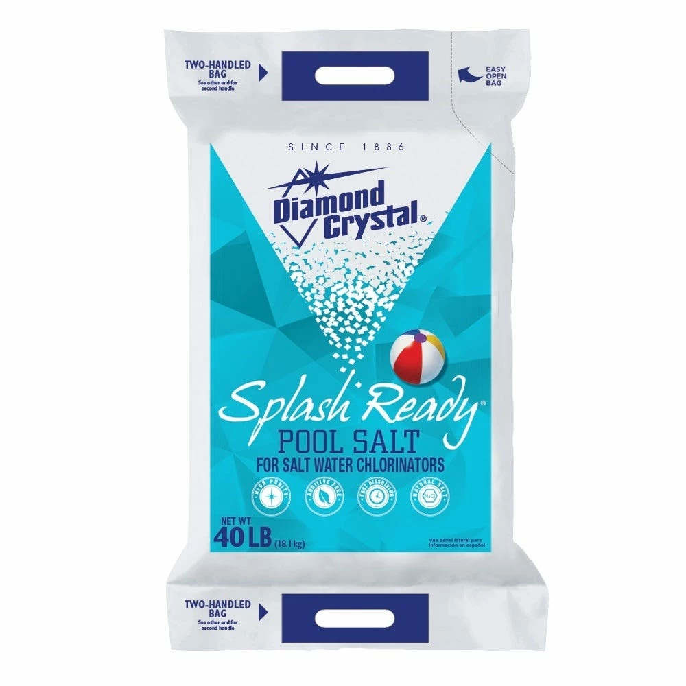 Diamond Crystal Splash Ready Pool Salt, 40 lb. Bag - 100011437