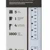Prime 6-Outlet Surge Protector Strip White - PB525106 - Extension Cords & Power Strips