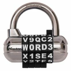 Master Lock 2 1/2in - 64mm Wide Set Your Own WORD Combination Padlock with Interchangeable - Removable Dials Assorted Colors - 1534D - Padlocks