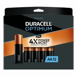 Duracell Optimum AA Batteries, 12 Pack - Batteries & Chargers