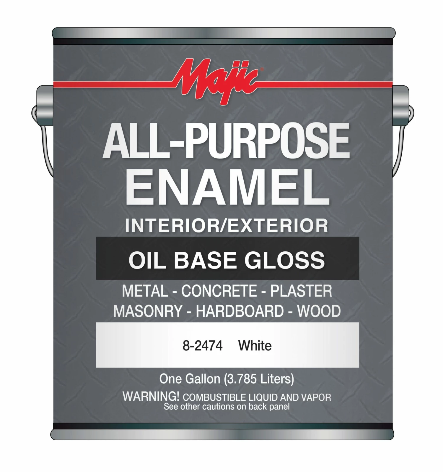 Majic All-Purpose Oil Base Enamel White Gallon - 8-2474-1 - Exterior Paint