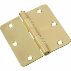National Hardware 512RC Door Hinges in Satin Brass - N830-333 - Reinforcement Hardware