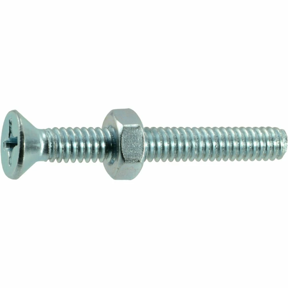Midwest Fastener 1/4"-20 x 2" Phillips Flat Head Machine Screws w/ Nuts - 24036 - Bolts