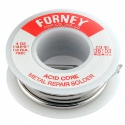Forney Industries 1/8 Inch Acid Core Solder Wire 40% Tin / 60% Lead 1/4lb 38103 - Soldering Guns, Irons & Accessories