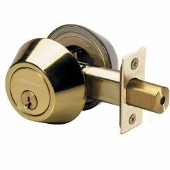 Master Lock Double Cylinder Deadbolt; Polished Brass - DSO0703 - Door Hardware