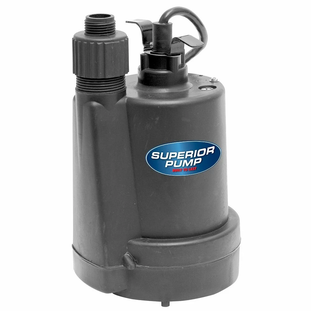 Superior Pump 1/4 HP Thermoplastic Submersible Utility Pump 1800 GPH - 91250 - Pumps & Wells