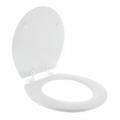 AquaPlumb Round Wood Toilet Seat, White CTS100W-BV - Toilets & Toilet Seats