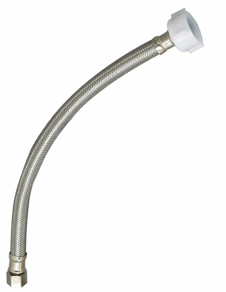 Plumb Pak EZ Toilet Supply Tube - Stainless Steel 3/8 Comp x 7/8 Inch Fill Valve x 12 Inch Long - PP23805 - General Plumbing Hardware