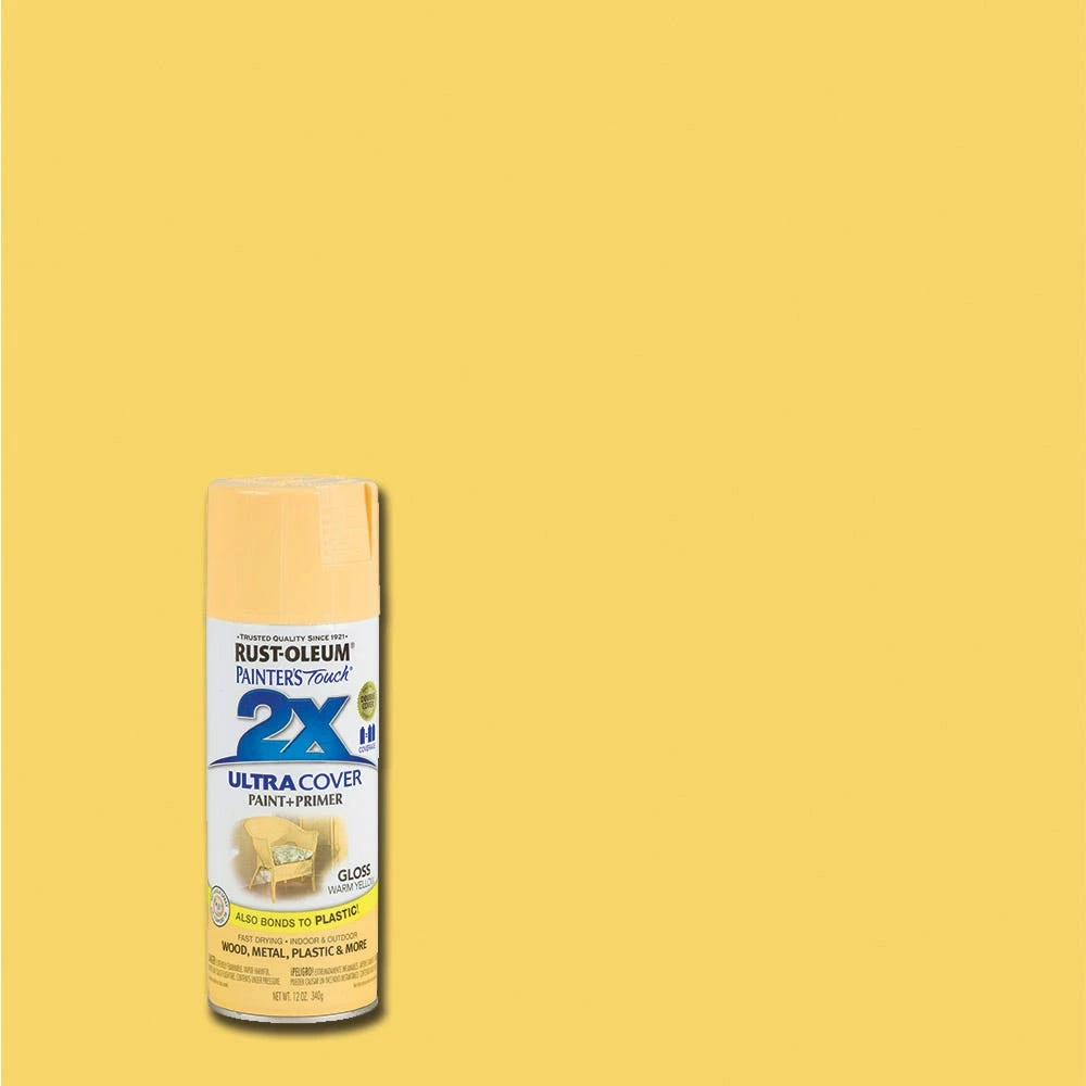 Rust-Oleum Painter's Touch 2 x Ultra Cover Paint and Primer Warm Yellow Glass Spray - 249091 - Spray Paint - Image 3
