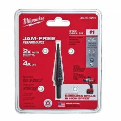 Milwaukee 1/8" - 1/2" x 1/32" #1 Black Oxide Step Drill Bit - 48-89-9201 - Drill Bits