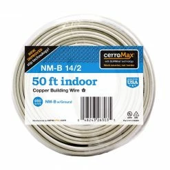 Cerrowire 14/2 White, Solid CerroMax™ SLiPWire™ CU NM-B Wire, 50 ft. - 147-1402BR