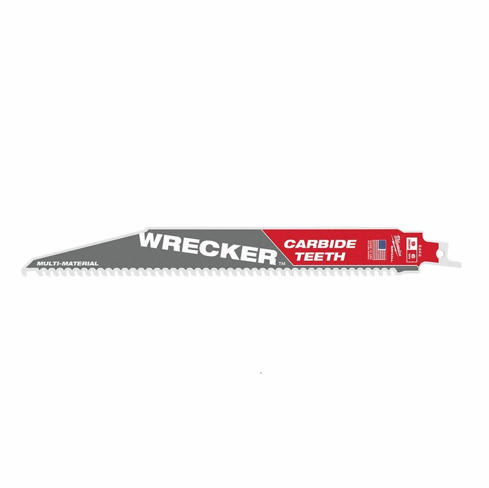 Milwaukee The Wrecker™ 6 TPI SAWZALL® Blades with Carbide Teeth, 1 Pack - 48-00-5242 - Blades & Knives