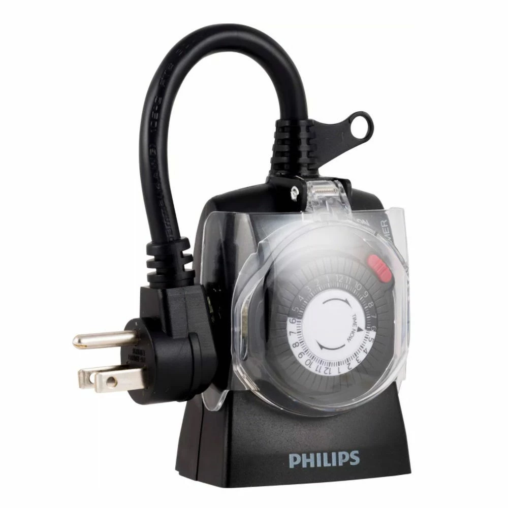 Philips Outdoor Timer, Mechanical, 24hr, 2-Outlet Grounded - SPC1238AT/27 - Extension Cords & Power Strips - Image 2