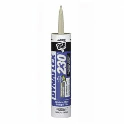 DAP Dynaflex 230 Premium Exterior/Interior Window, Door and Trim Sealant - Almond, 10.1 oz Tube - 7079818288 - Caulks Sealants