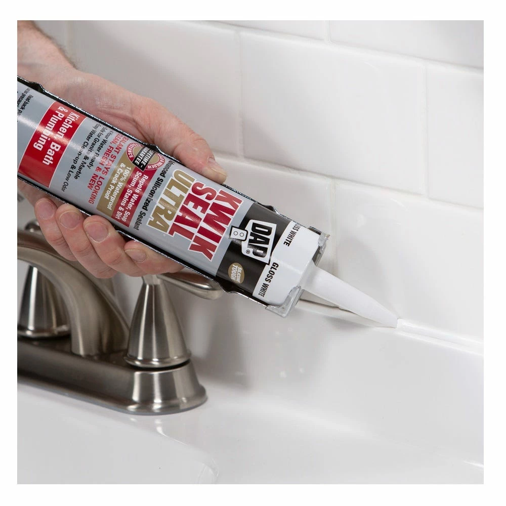 DAP Kwik Seal Ultra Advanced Kitchen & Bath Sealant - Clear, 10.1 oz. - 7079818898 - Caulks Sealants - Image 2