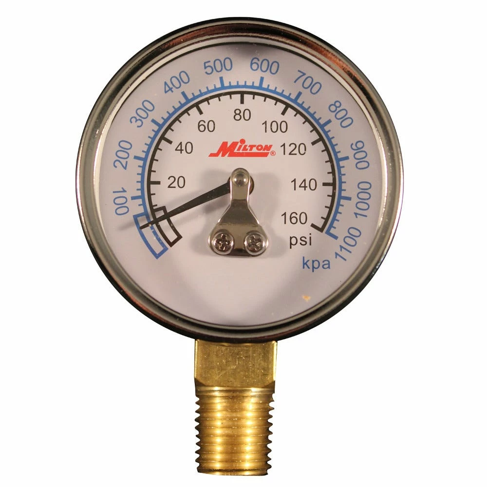 Milton 1/4 inch NPT Pressure Gauge 0-160 PSI 1194 - Measuring Tools - Image 2