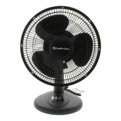 Comfort Zone Oscillation Table Fan with Adjustable Tilt, 12" - CZ121BK - Fans