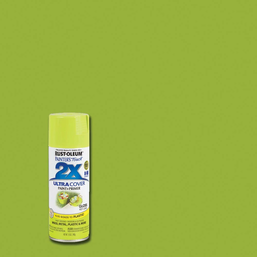 Rust-Oleum Painter's Touch 2 x Ultra Cover Paint and Primer Key Lime Gloss Spray - 249104 - Spray Paint - Image 3