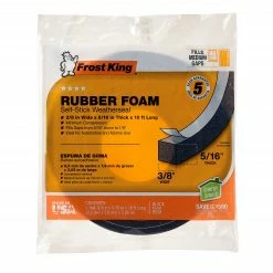 Frost King Sponge Rubber Foam Weatherseal, Black - R538AW - Weather Stripping