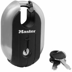 Master Lock 2-5/16in 59mm Wide Titanium Series Stainless Steel Body Padlock with Shrouded Shackle - 187XD - Padlocks