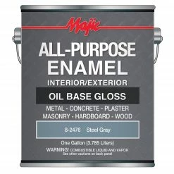 Majic All-Purpose Oil Base Enamel Steel Gray Gallon - 8-2476-1 - Exterior Paint