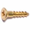 Midwest Fastener #4 x 1/2" Brass Phillips Flat Head Wood Screws - 21181 - Bolts