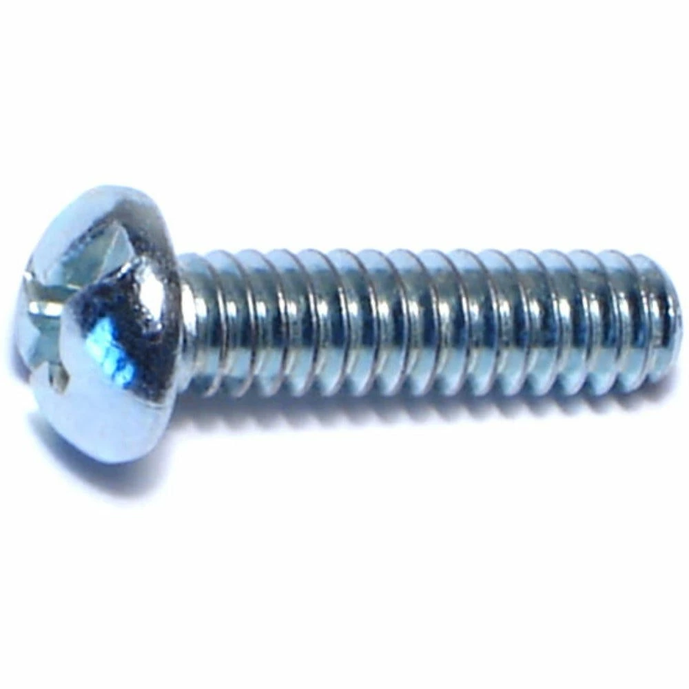 Midwest Fastener #10-24 x 3/4" Zinc Plated Coarse Thread Combo Round Head Machine Screws - 11956 - Bolts - Image 2