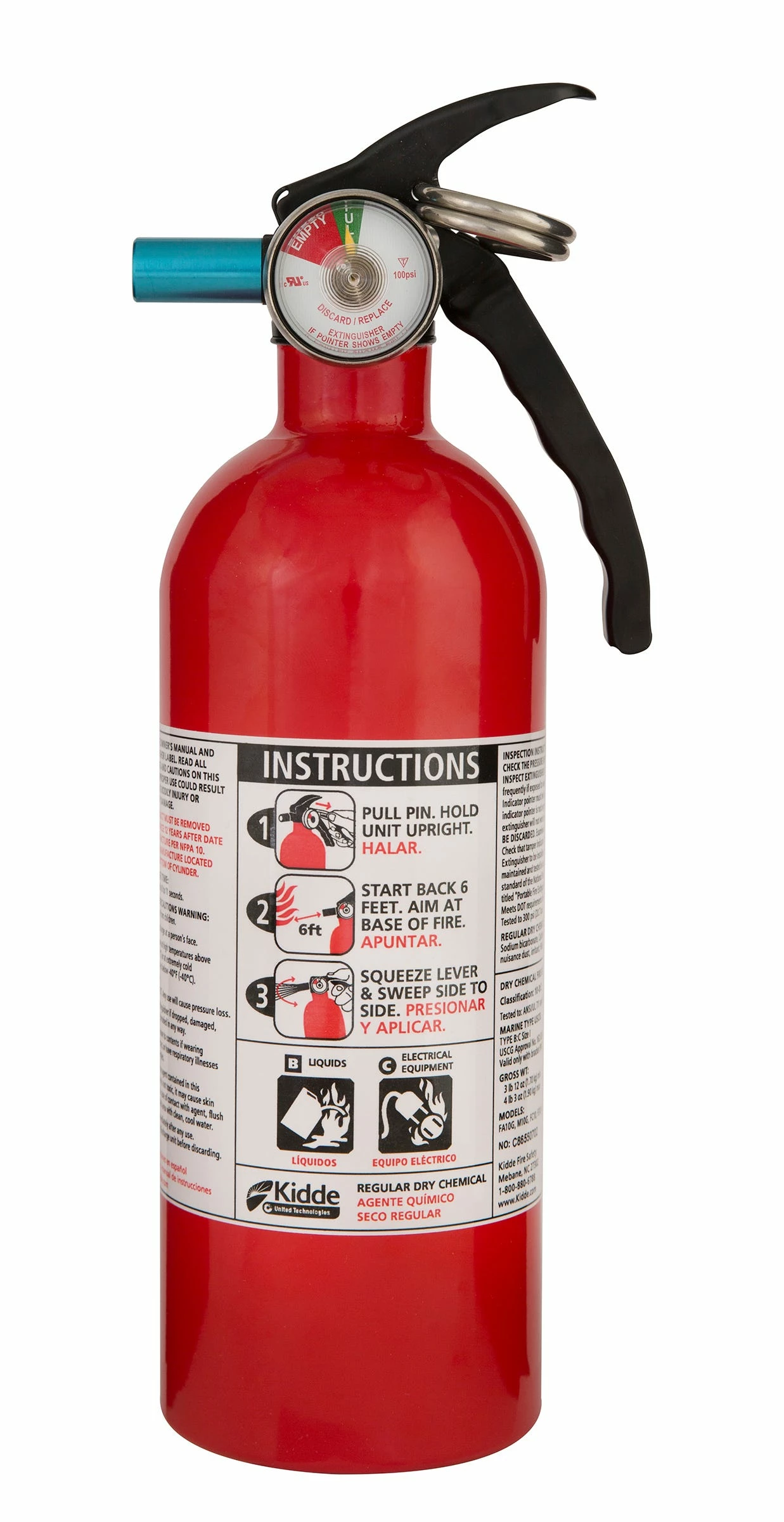 Kidde FA5B 5BC Dry Chemical Fire Extinguisher - 21005944MTL - Fire Extinguishers - Image 2