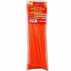 Tool City Orange 11.8" 50 lb. Tensile Standard Duty Cable Ties, 100 Piece - 14086 - Fasteners, Clamps & Vices