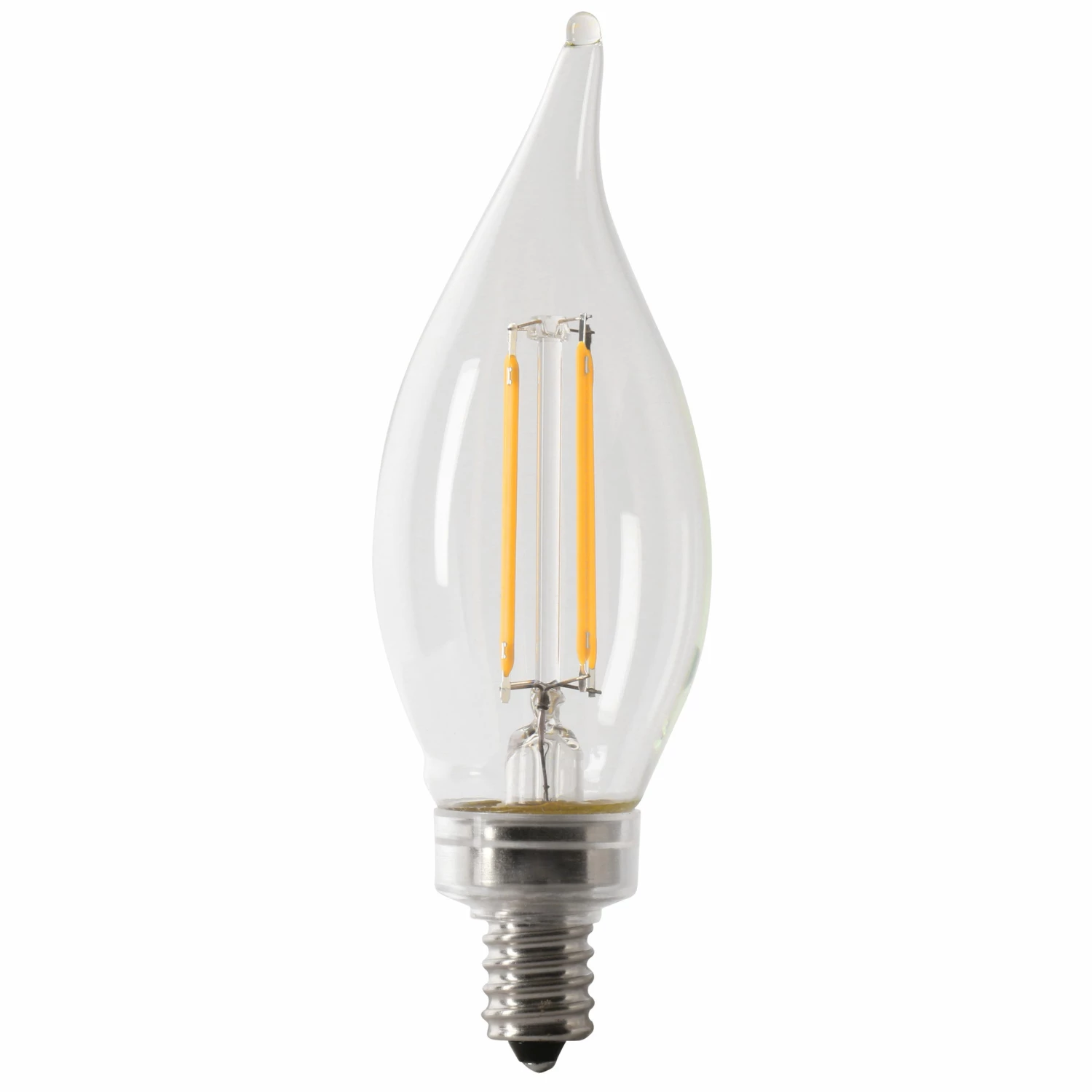 FEIT ELECTRIC 60W Equivalent Soft White Flame Tip Clear Dimmable Led Enhance Glass Filament Light Bulb 2-Pack - BPCFC60927CAFIL/2/RP - Bulbs - Image 2