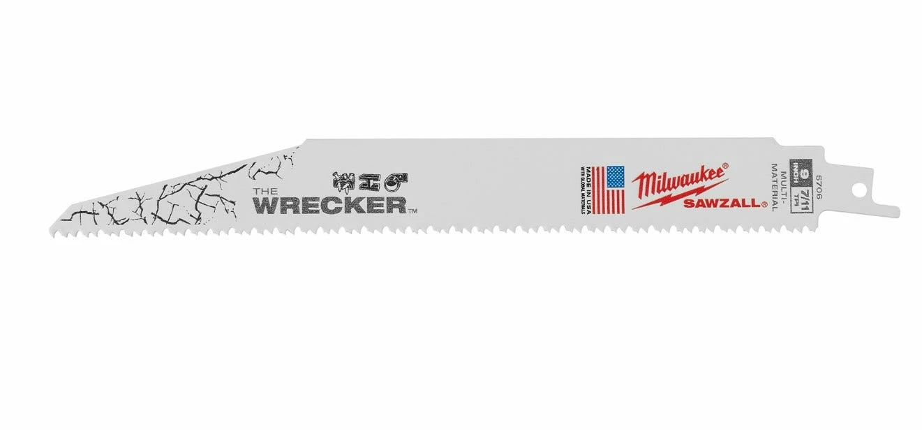 Milwaukee The Wrecker Multi-Material Sawzall Blade 9" 7/11TPI 5 Pack -48-00-5706 - Sawzall Blades - Image 2