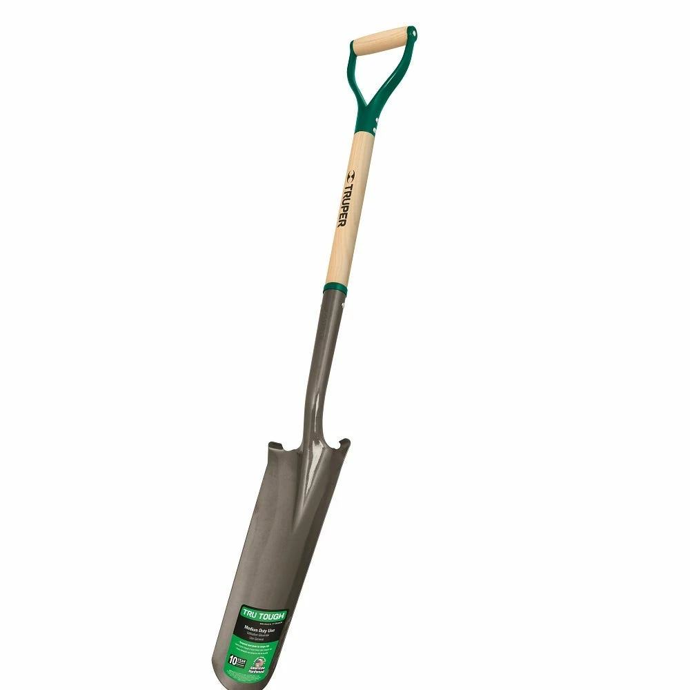 Truper Tru-Tough 16" Drain Spade with Steel D-Handle - 31284 - Digging Tools