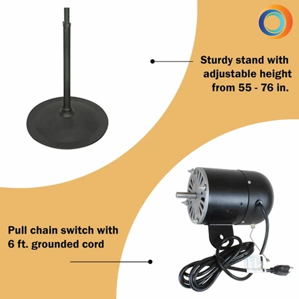 Various Brands Comfort Zone High-Velocity Pedestal Shop Fan, 30" - FS-750-4 - Fans - Image 4