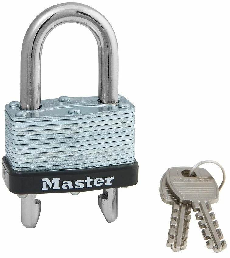 Master Lock 1-3/4 Inch 44mm Wide Laminated Steel Warded Padlock with Adjustable Shackle - 510D - Padlocks