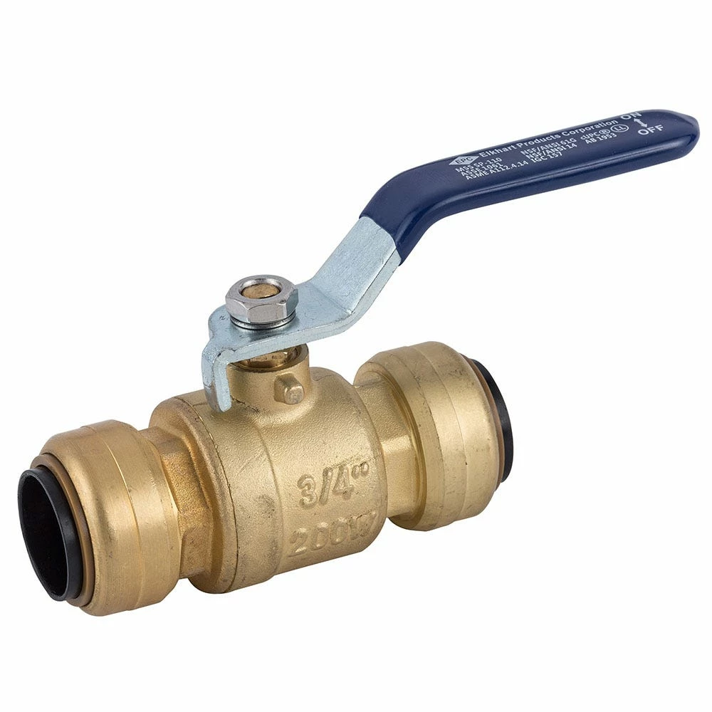 Elkhart Products Tectite 3/4 Inch Push-Fit x Push-Fit Brass Ball Valve - Lead Free - 10155523 - General Plumbing Hardware - Image 2