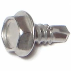 Midwest Fastener #10-16 x 1/2" 410 Stainless Hex Washer Head Self-Drilling Screws - 11839 - Bolts