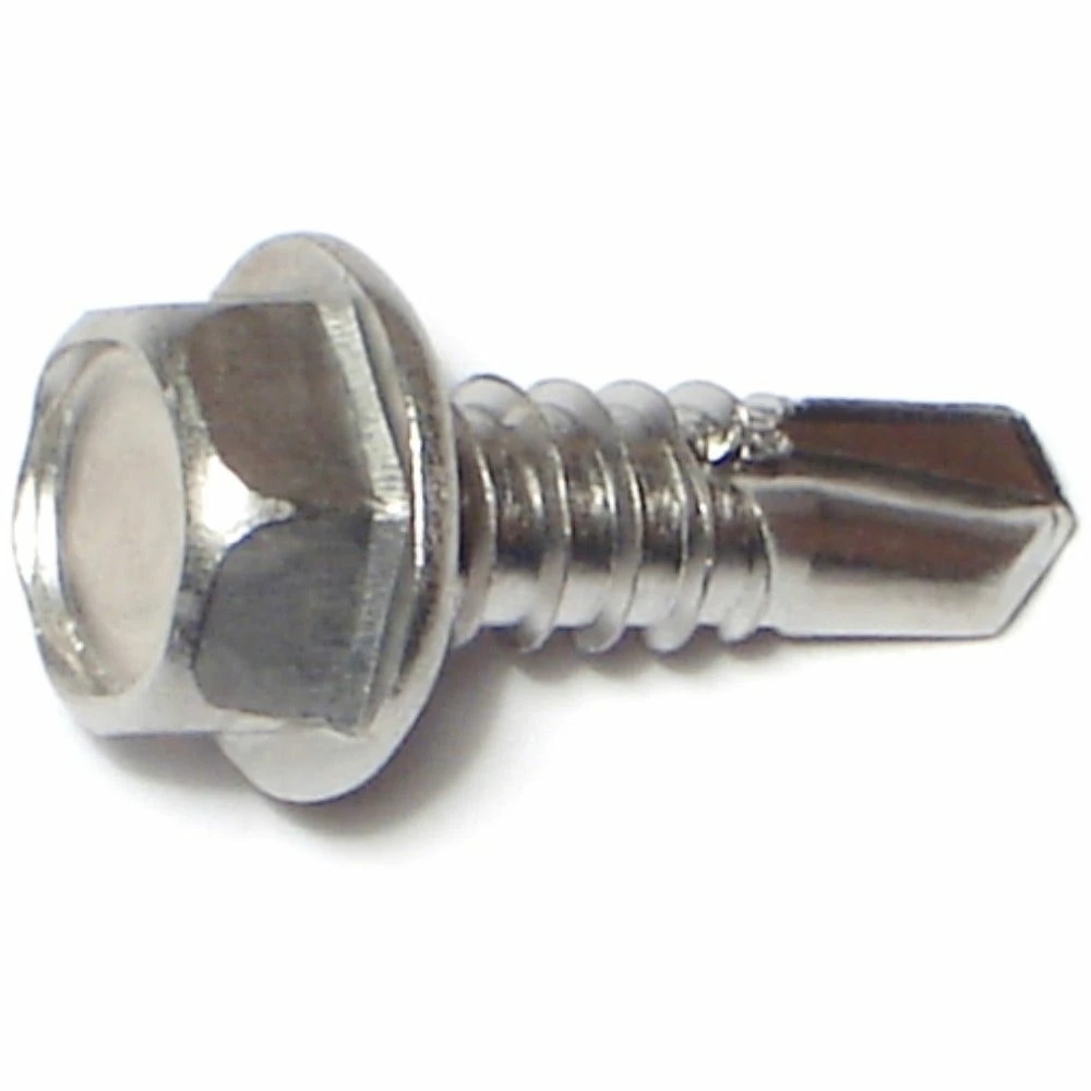 Midwest Fastener #14-14 x 3/4" 410 Stainless Hex Washer Head Self-Drilling Screws - 11847 - Bolts