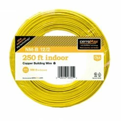 Cerrowire 12/2 Yellow, Solid CerroMax™ SLiPWire™ CU NM-B WIre with Ground, 250 ft. - 147-1672G