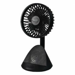 Comfort Zone 4" Personal Rechargeable Fan with Wireless Phone Charger - CZPF401BK - Fans