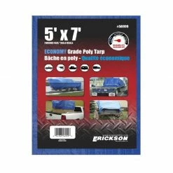 Various Brands Erickson 5 x 7 Blue Poly Tarp 56999-MID - Tarps
