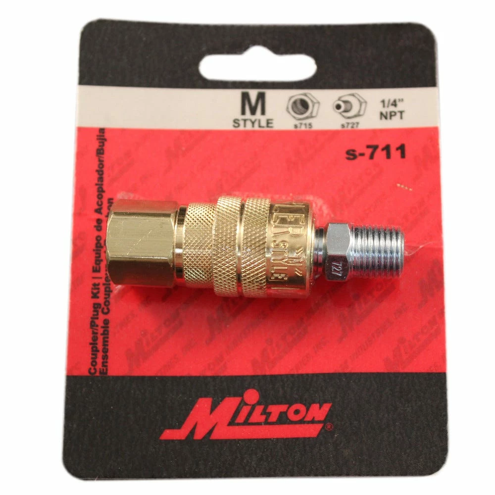 Milton 1/4 inch NPT M-Style Coupler and Plug S-711 - Couplings - Image 3