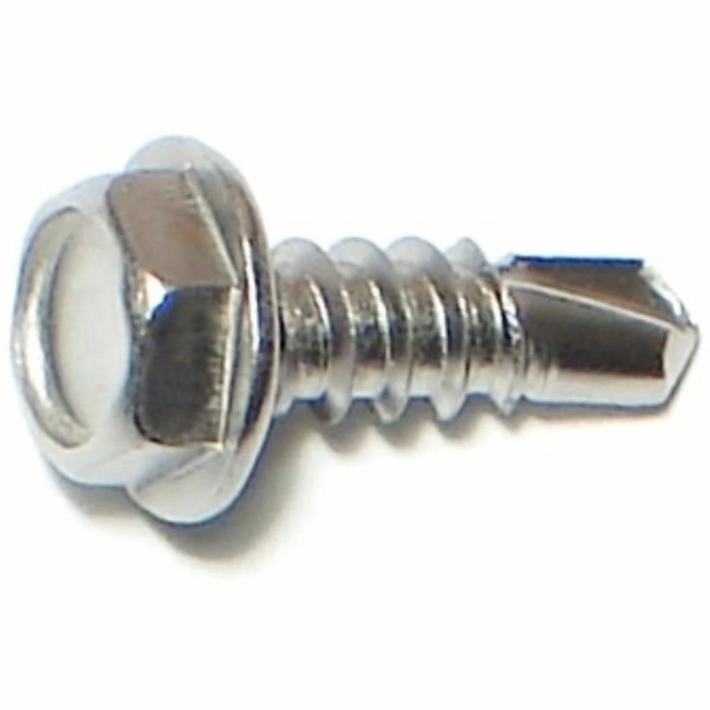 Midwest Fastener #8-18 x 1/2" 410 Stainless Hex Washer Head Self-Drilling Screws - 24164 - Bolts
