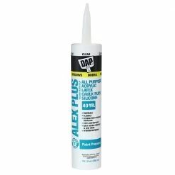 DAP Alex Plus All Purpose Acrylic Latex Caulk Plus Silicone - Clear, 10.1 oz. - 7079818156 - Caulk & Sealants